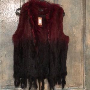 Black and purple feather vest